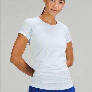 lululemon athletica Light Blue Short Sleeve Tee